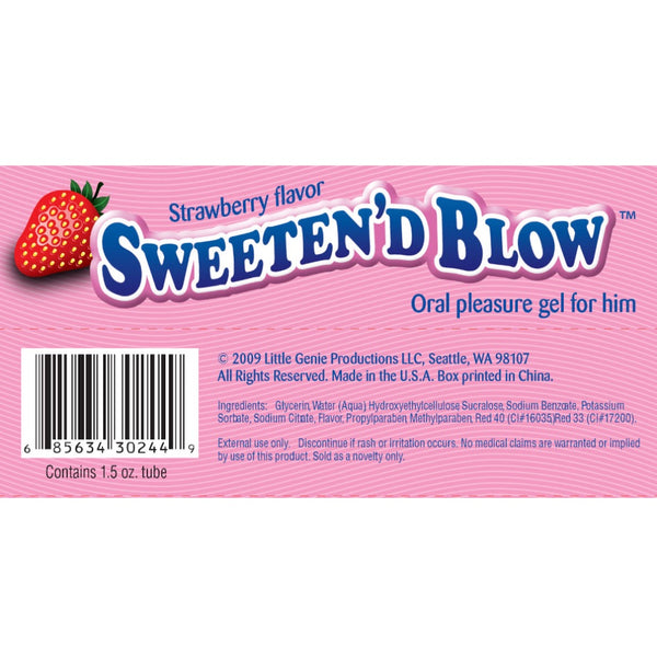 Little Genie Sweeten’d Blow Strawberry Oral Pleasure Gel - 1.5 oz. - Extreme Toyz Singapore - https://extremetoyz.com.sg - Sex Toys and Lingerie Online Store - Bondage Gear / Vibrators / Electrosex Toys / Wireless Remote Control Vibes / Sexy Lingerie and Role Play / BDSM / Dungeon Furnitures / Dildos and Strap Ons &nbsp;/ Anal and Prostate Massagers / Anal Douche and Cleaning Aide / Delay Sprays and Gels / Lubricants and more...