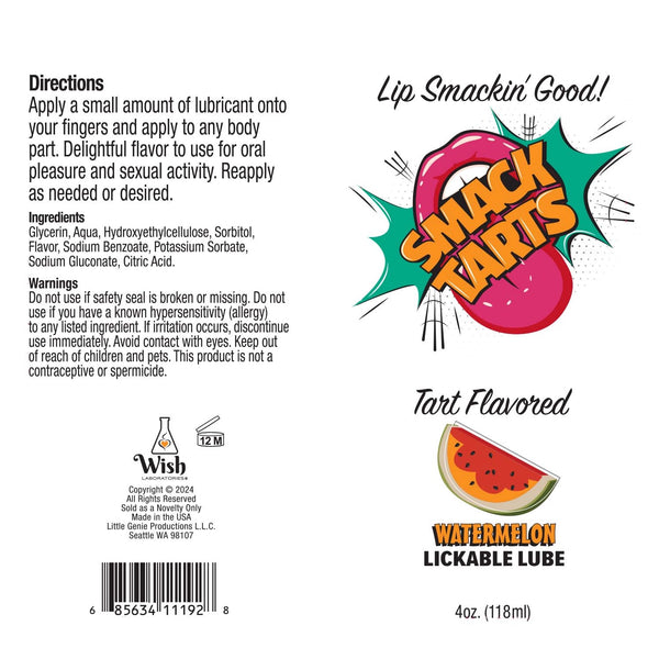 Smack Tarts Watermelon Lickable Lubricant - 4 oz.