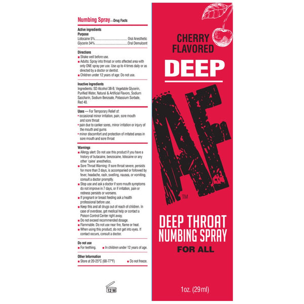 Little genie Deep AF Numbing Throat Spray - Cherry - Extreme Toyz Singapore - https://extremetoyz.com.sg - Sex Toys and Lingerie Online Store - Bondage Gear / Vibrators / Electrosex Toys / Wireless Remote Control Vibes / Sexy Lingerie and Role Play / BDSM / Dungeon Furnitures / Dildos and Strap Ons &nbsp;/ Anal and Prostate Massagers / Anal Douche and Cleaning Aide / Delay Sprays and Gels / Lubricants and more...