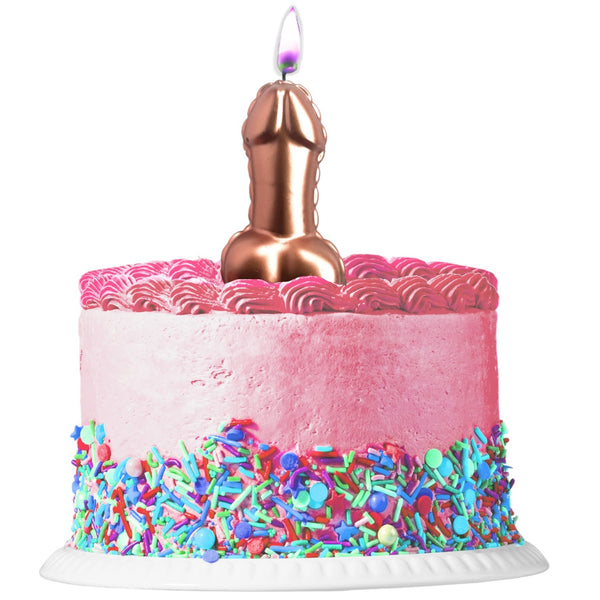 Glitterati Penis Party Metallic Pink Penis Candle