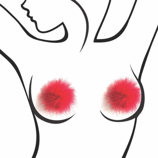 Little Genie Sexy AF Nipple Couture Nipple Covers - Red Marabou -  Extreme Toyz Singapore - https://extremetoyz.com.sg - Sex Toys and Lingerie Online Store - Bondage Gear / Vibrators / Electrosex Toys / Wireless Remote Control Vibes / Sexy Lingerie and Role Play / BDSM / Dungeon Furnitures / Dildos and Strap Ons &nbsp;/ Anal and Prostate Massagers / Anal Douche and Cleaning Aide / Delay Sprays and Gels / Lubricants and more...