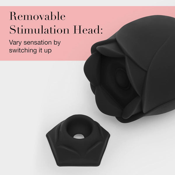 Fifty Shades of Grey Collection: Black Rose Rechargeable Silicone Clitoral Suction Stimulator