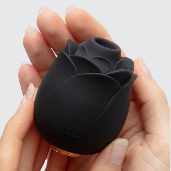 Fifty Shades of Grey Collection: Black Rose Rechargeable Silicone Clitoral Suction Stimulator