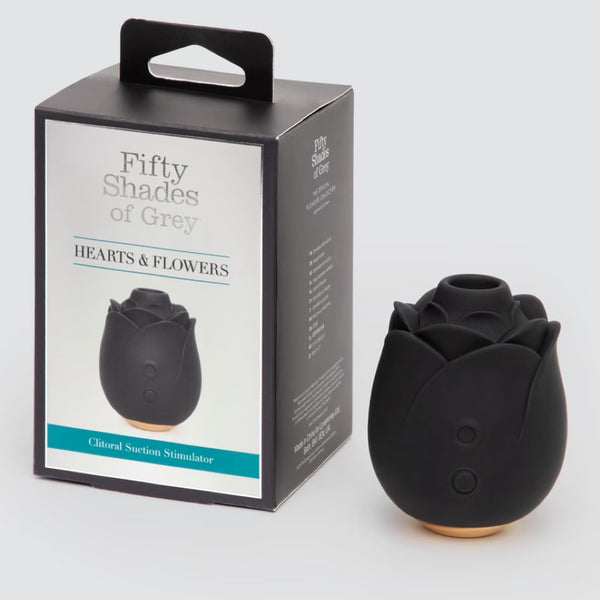 Fifty Shades of Grey Collection: Black Rose Rechargeable Silicone Clitoral Suction Stimulator