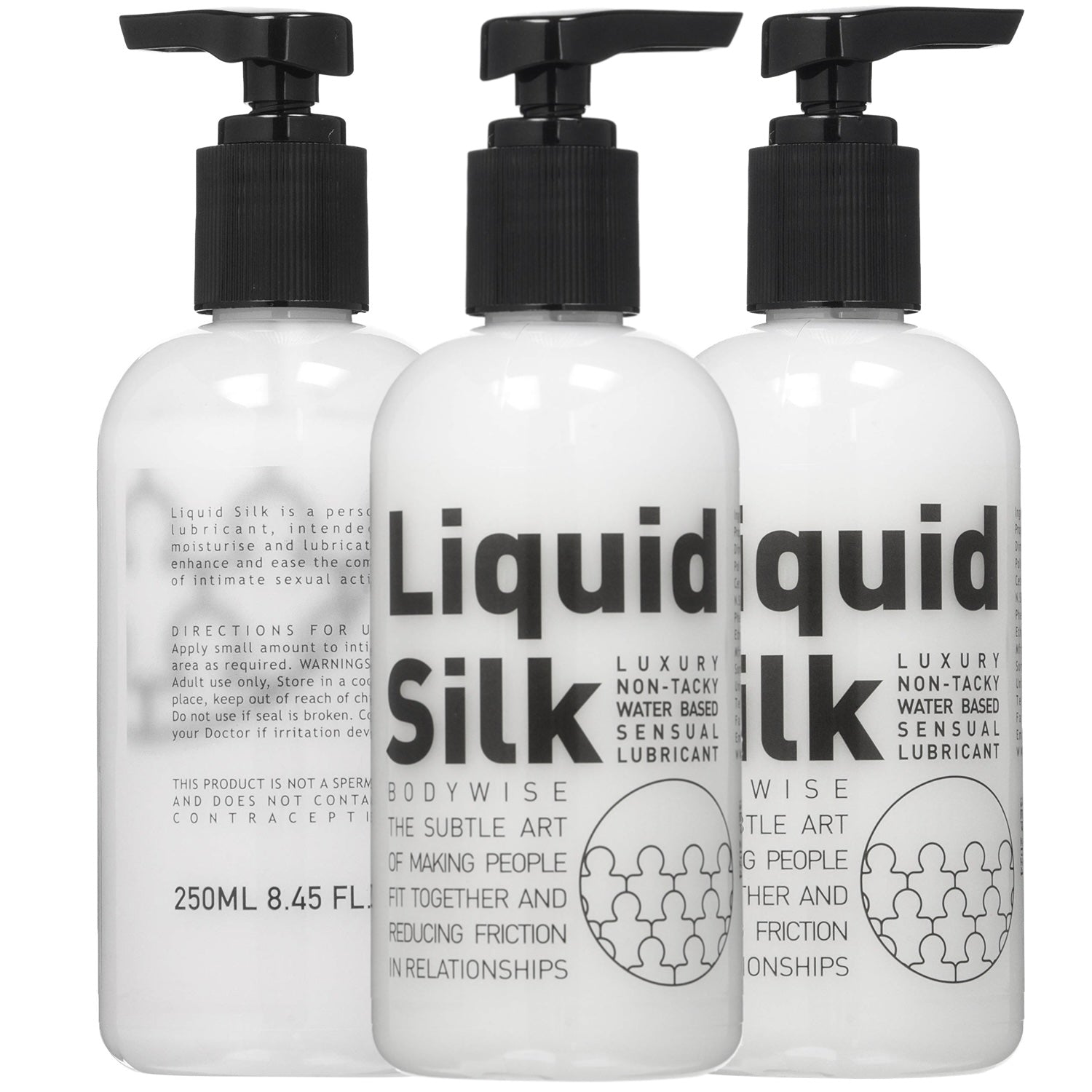 Liquid Silk 250ml Luxury Water-Based Lubricant - 3 Pack