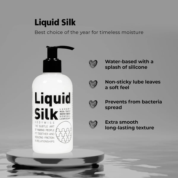 Liquid Silk 250ml Luxury Water-Based Lubricant - 3 Pack