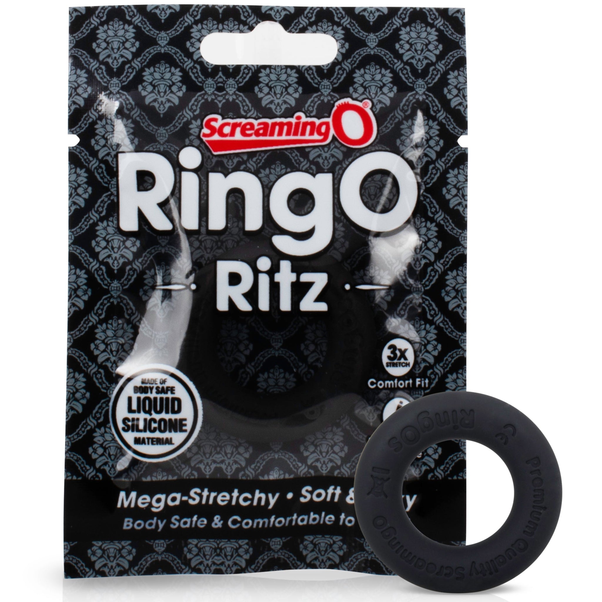RingO Ritz Liquid Silicone Cock Ring - Black