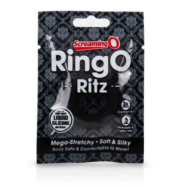RingO Ritz Liquid Silicone Cock Ring - Black