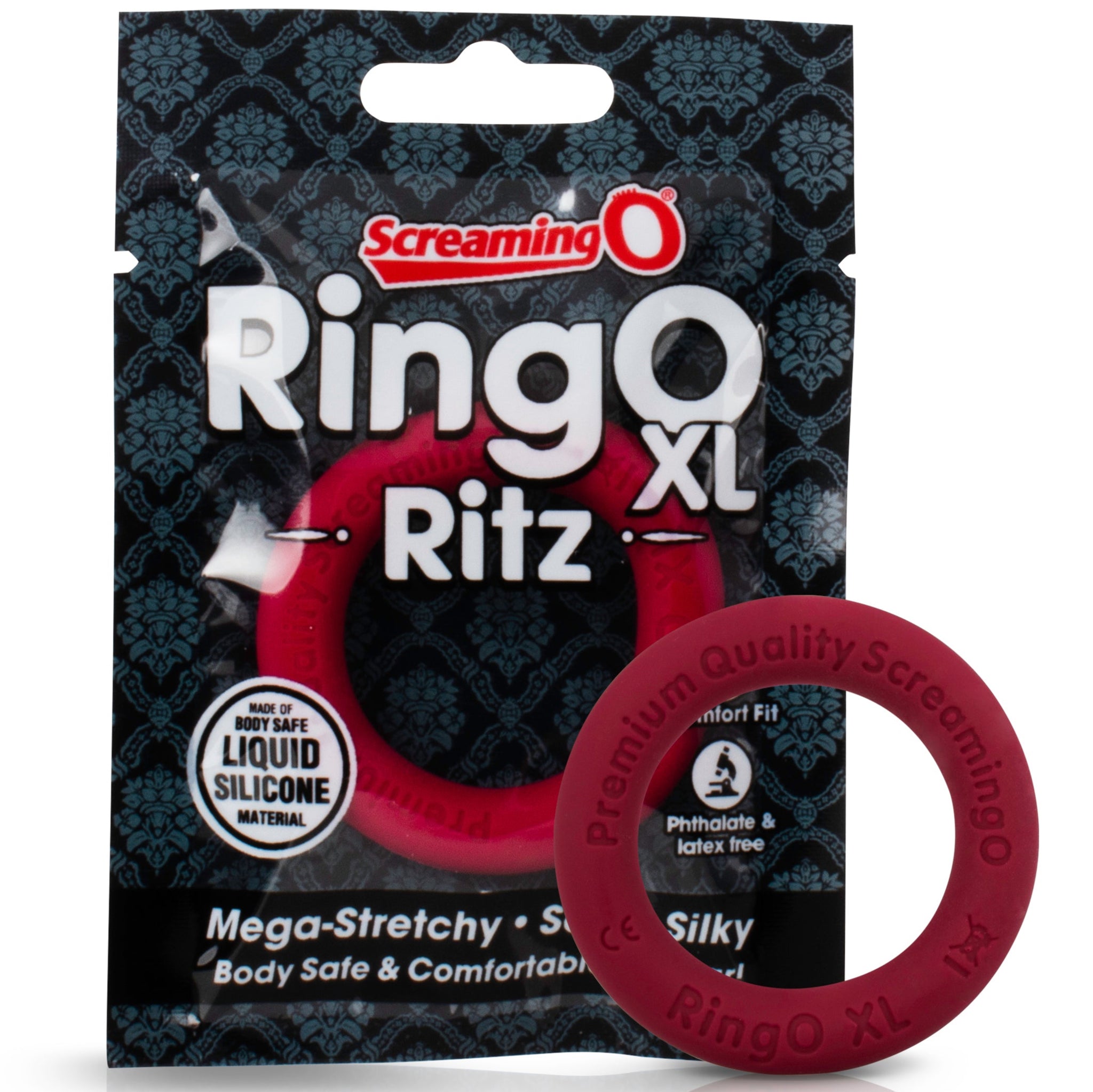 RingO Ritz XL Liquid Silicone Cock Ring - Red