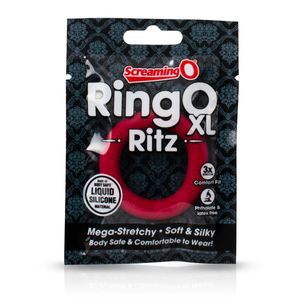 RingO Ritz XL Liquid Silicone Cock Ring - Red