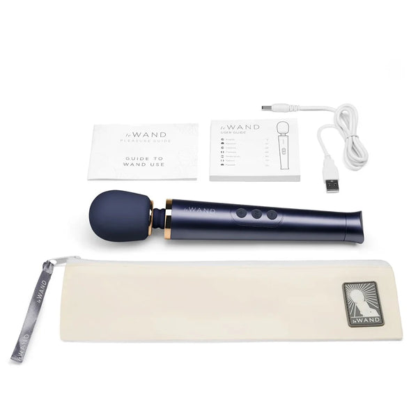 Petite Rechargeable Wand Massager - Navy