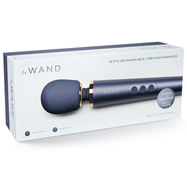 Petite Rechargeable Wand Massager - Navy