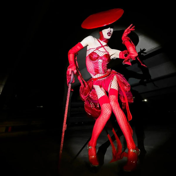 Luna Thigh High Stockings - Red