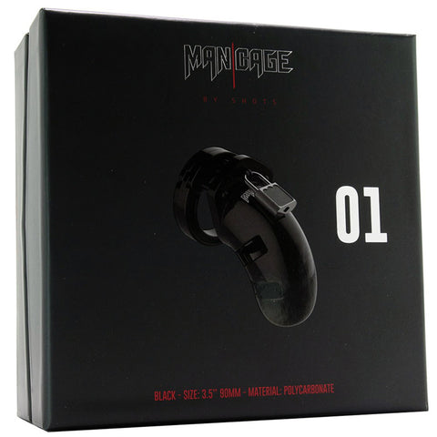 MANCAGE 3.5" Model 01 Chastity Cock Cage - Black