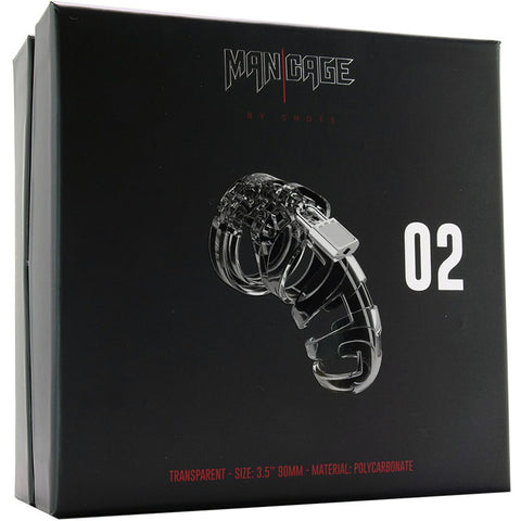 MANCAGE 3.5" Model 02 Chastity Cock Cage - Clear