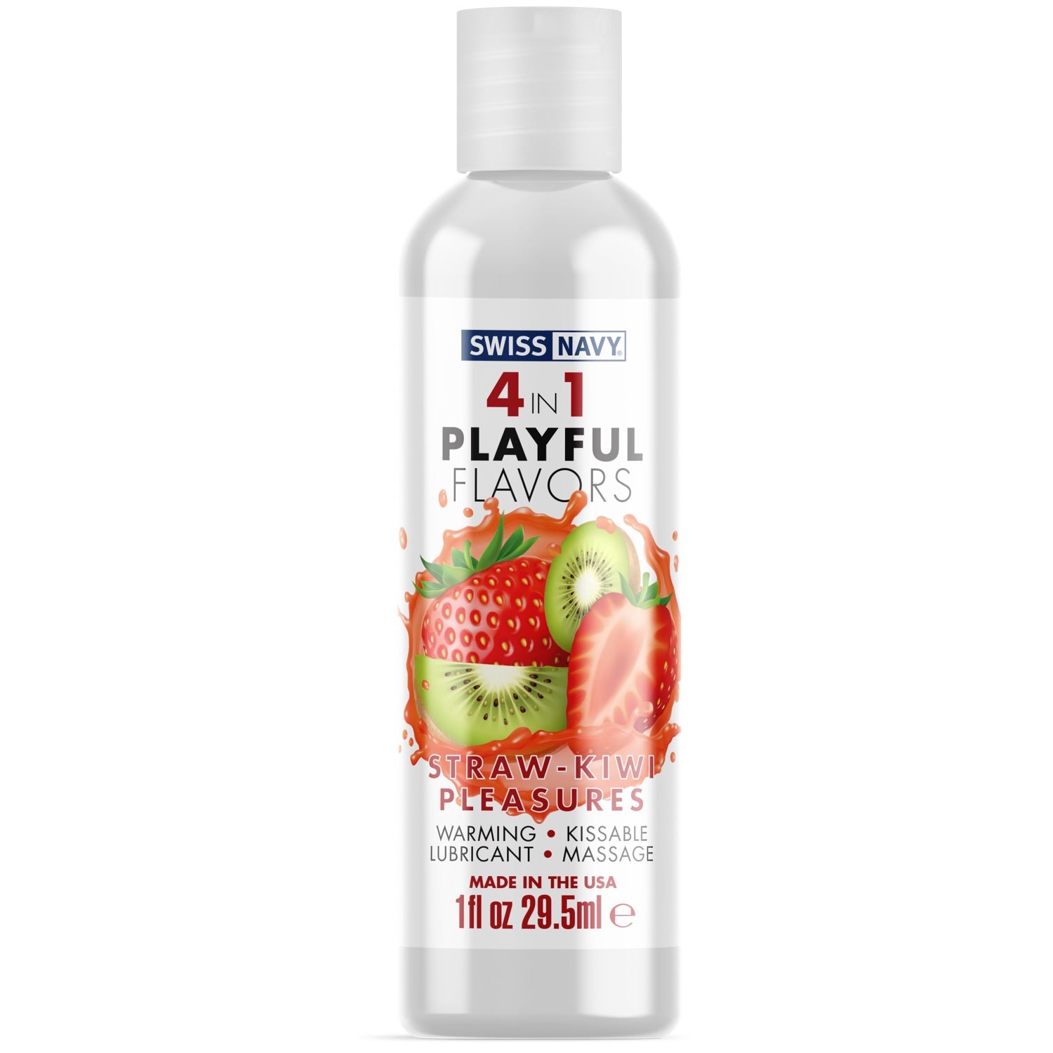 Playful Flavors 4-in-1 Strawberry Kiwi Pleasures Warming Kissable Glide - 29.5ml