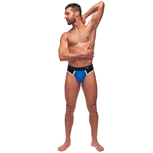 Male Power Retro Sport Panel Thong - Blue - Extreme Toyz Singapore - https://extremetoyz.com.sg - Sex Toys and Lingerie Online Store - Bondage Gear / Vibrators / Electrosex Toys / Wireless Remote Control Vibes / Sexy Lingerie and Role Play / BDSM / Dungeon Furnitures / Dildos and Strap Ons &nbsp;/ Anal and Prostate Massagers / Anal Douche and Cleaning Aide / Delay Sprays and Gels / Lubricants and more...