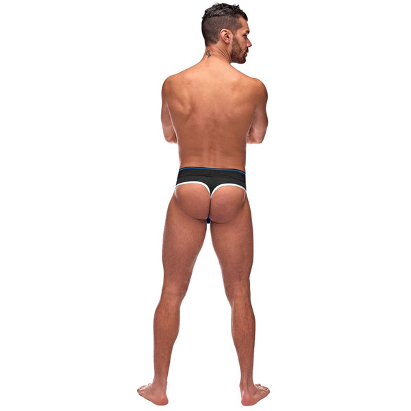 Male Power Retro Sport Panel Thong - Blue - Extreme Toyz Singapore - https://extremetoyz.com.sg - Sex Toys and Lingerie Online Store - Bondage Gear / Vibrators / Electrosex Toys / Wireless Remote Control Vibes / Sexy Lingerie and Role Play / BDSM / Dungeon Furnitures / Dildos and Strap Ons &nbsp;/ Anal and Prostate Massagers / Anal Douche and Cleaning Aide / Delay Sprays and Gels / Lubricants and more...