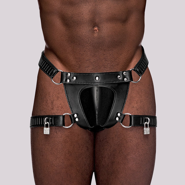 Male Power Faux Leather Scorpio Chastity Thong - Extreme Toyz Singapore - https://extremetoyz.com.sg - Sex Toys and Lingerie Online Store - Bondage Gear / Vibrators / Electrosex Toys / Wireless Remote Control Vibes / Sexy Lingerie and Role Play / BDSM / Dungeon Furnitures / Dildos and Strap Ons &nbsp;/ Anal and Prostate Massagers / Anal Douche and Cleaning Aide / Delay Sprays and Gels / Lubricants and more...