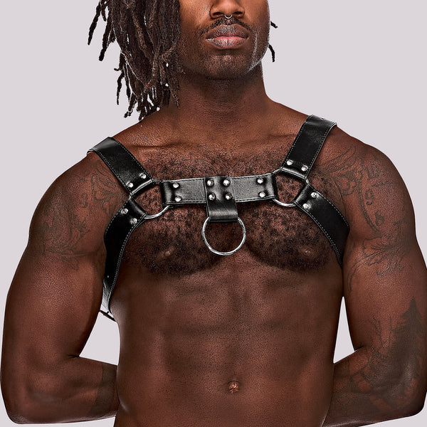 Male Power Faux Leather Aries Chest Harness - Extreme Toyz Singapore - https://extremetoyz.com.sg - Sex Toys and Lingerie Online Store - Bondage Gear / Vibrators / Electrosex Toys / Wireless Remote Control Vibes / Sexy Lingerie and Role Play / BDSM / Dungeon Furnitures / Dildos and Strap Ons &nbsp;/ Anal and Prostate Massagers / Anal Douche and Cleaning Aide / Delay Sprays and Gels / Lubricants and more...