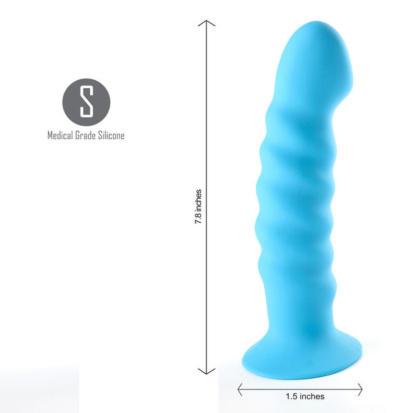 Maia Toys KENDALL Silicone Dong Swirled Satin Finish - Neon Blue - Extreme Toyz Singapore - https://extremetoyz.com.sg - Sex Toys and Lingerie Online Store - Bondage Gear / Vibrators / Electrosex Toys / Wireless Remote Control Vibes / Sexy Lingerie and Role Play / BDSM / Dungeon Furnitures / Dildos and Strap Ons &nbsp;/ Anal and Prostate Massagers / Anal Douche and Cleaning Aide / Delay Sprays and Gels / Lubricants and more...