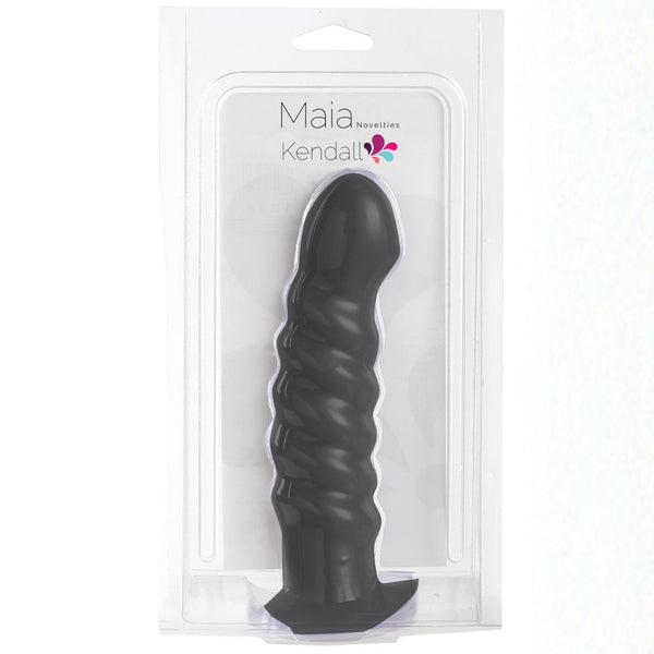 Maia Toys KENDALL Silicone Dong Swirled Satin Finish - Black - Extreme Toyz Singapore - https://extremetoyz.com.sg - Sex Toys and Lingerie Online Store - Bondage Gear / Vibrators / Electrosex Toys / Wireless Remote Control Vibes / Sexy Lingerie and Role Play / BDSM / Dungeon Furnitures / Dildos and Strap Ons &nbsp;/ Anal and Prostate Massagers / Anal Douche and Cleaning Aide / Delay Sprays and Gels / Lubricants and more...