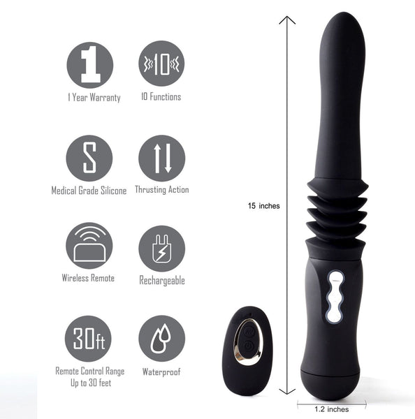 MAX Remote Control USB Rechargeable Hands-Free Silicone Thrusting Portable Love Machine