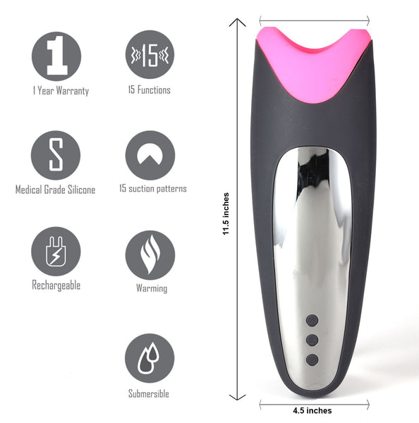 Maia Toys Piper USB Rechargeable Multi-Function Masturbator With Suction - Extreme Toyz Singapore - https://extremetoyz.com.sg - Sex Toys and Lingerie Online Store - Bondage Gear / Vibrators / Electrosex Toys / Wireless Remote Control Vibes / Sexy Lingerie and Role Play / BDSM / Dungeon Furnitures / Dildos and Strap Ons &nbsp;/ Anal and Prostate Massagers / Anal Douche and Cleaning Aide / Delay Sprays and Gels / Lubricants and more...