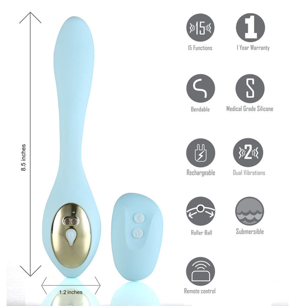 Maia Toys HARMONIE 15-Function USB Rechargeable Remote Control Bendable G-Spot Vibrator - Extreme Toyz Singapore - https://extremetoyz.com.sg - Sex Toys and Lingerie Online Store - Bondage Gear / Vibrators / Electrosex Toys / Wireless Remote Control Vibes / Sexy Lingerie and Role Play / BDSM / Dungeon Furnitures / Dildos and Strap Ons &nbsp;/ Anal and Prostate Massagers / Anal Douche and Cleaning Aide / Delay Sprays and Gels / Lubricants and more...