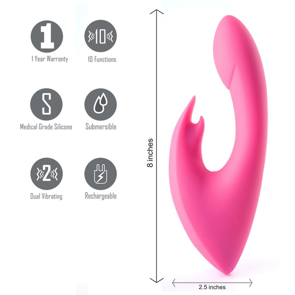 Maia Toys LEAH USB Rechargeable Silicone 10-Function Rabbit Vibrator - Extreme Toyz Singapore - https://extremetoyz.com.sg - Sex Toys and Lingerie Online Store - Bondage Gear / Vibrators / Electrosex Toys / Wireless Remote Control Vibes / Sexy Lingerie and Role Play / BDSM / Dungeon Furnitures / Dildos and Strap Ons &nbsp;/ Anal and Prostate Massagers / Anal Douche and Cleaning Aide / Delay Sprays and Gels / Lubricants and more...