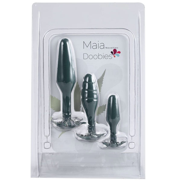 Maia Toys 420 Series DOOBIES POT Leaf Anal Trainer Silicone Set - Extreme Toyz Singapore - https://extremetoyz.com.sg - Sex Toys and Lingerie Online Store - Bondage Gear / Vibrators / Electrosex Toys / Wireless Remote Control Vibes / Sexy Lingerie and Role Play / BDSM / Dungeon Furnitures / Dildos and Strap Ons &nbsp;/ Anal and Prostate Massagers / Anal Douche and Cleaning Aide / Delay Sprays and Gels / Lubricants and more...