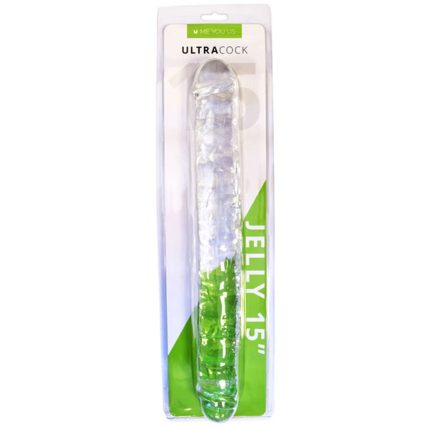 Me You Us Ultra Cock Clear Jelly 15" Double Ended Dildo - Extreme Toyz Singapore - https://extremetoyz.com.sg - Sex Toys and Lingerie Online Store - Bondage Gear / Vibrators / Electrosex Toys / Wireless Remote Control Vibes / Sexy Lingerie and Role Play / BDSM / Dungeon Furnitures / Dildos and Strap Ons  / Anal and Prostate Massagers / Anal Douche and Cleaning Aide / Delay Sprays and Gels / Lubricants and more...