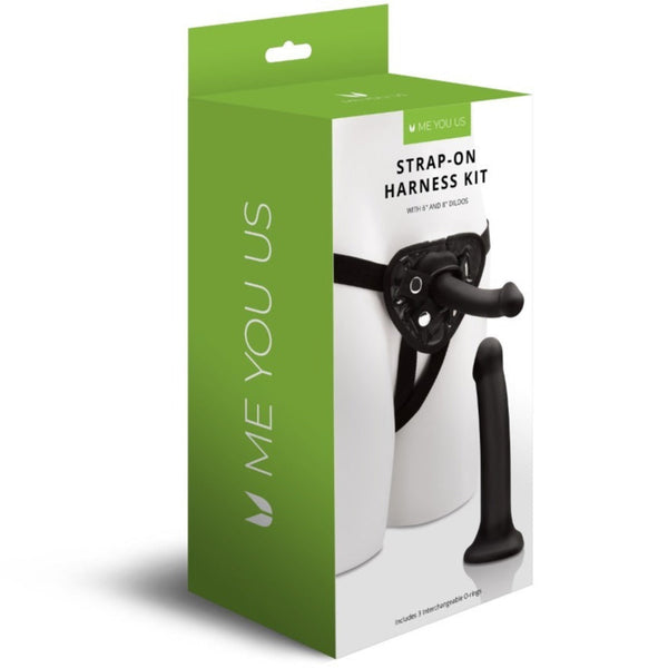 Strap On Harness Kit with 6" &  8" Dildos