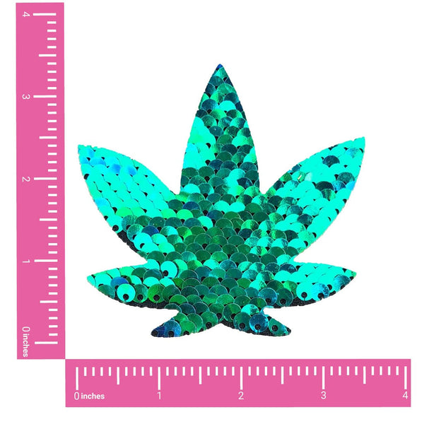 Neva Nude Ariel Green to Black Flip Sequin Dope AF Weed Leaf Nipple Cover Pasties - Extreme Toyz Singapore - https://extremetoyz.com.sg - Sex Toys and Lingerie Online Store - Bondage Gear / Vibrators / Electrosex Toys / Wireless Remote Control Vibes / Sexy Lingerie and Role Play / BDSM / Dungeon Furnitures / Dildos and Strap Ons &nbsp;/ Anal and Prostate Massagers / Anal Douche and Cleaning Aide / Delay Sprays and Gels / Lubricants and more...