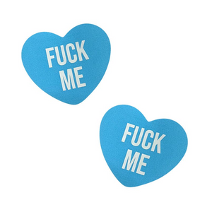 Neva Nude Fuck Me Blue Candy Heart Pasties - Extreme Toyz Singapore - https://extremetoyz.com.sg - Sex Toys and Lingerie Online Store - Bondage Gear / Vibrators / Electrosex Toys / Wireless Remote Control Vibes / Sexy Lingerie and Role Play / BDSM / Dungeon Furnitures / Dildos and Strap Ons &nbsp;/ Anal and Prostate Massagers / Anal Douche and Cleaning Aide / Delay Sprays and Gels / Lubricants and more...