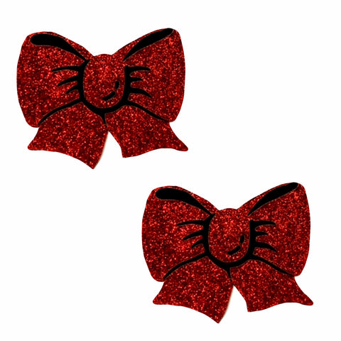 Neve Nude Ravish Me Red Glitter Bow Nipple Cover Pasties - Extreme Toyz Singapore - https://extremetoyz.com.sg - Sex Toys and Lingerie Online Store - Bondage Gear / Vibrators / Electrosex Toys / Wireless Remote Control Vibes / Sexy Lingerie and Role Play / BDSM / Dungeon Furnitures / Dildos and Strap Ons &nbsp;/ Anal and Prostate Massagers / Anal Douche and Cleaning Aide / Delay Sprays and Gels / Lubricants and more...