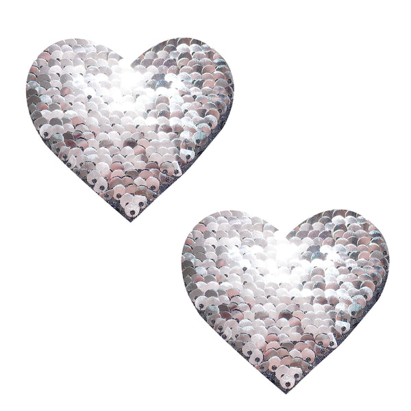 Neva Nude Medusa Silver & Black Sequin I Heart U Nipple Cover Pasties - Extreme Toyz Singapore - https://extremetoyz.com.sg - Sex Toys and Lingerie Online Store - Bondage Gear / Vibrators / Electrosex Toys / Wireless Remote Control Vibes / Sexy Lingerie and Role Play / BDSM / Dungeon Furnitures / Dildos and Strap Ons &nbsp;/ Anal and Prostate Massagers / Anal Douche and Cleaning Aide / Delay Sprays and Gels / Lubricants and more...