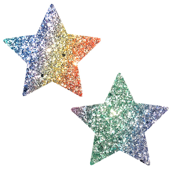 Neva Nude Super Sparkle Rock Kandi Multicolor Glitter Star Nipple Cover Pasties - Extreme Toyz Singapore - https://extremetoyz.com.sg - Sex Toys and Lingerie Online Store - Bondage Gear / Vibrators / Electrosex Toys / Wireless Remote Control Vibes / Sexy Lingerie and Role Play / BDSM / Dungeon Furnitures / Dildos and Strap Ons &nbsp;/ Anal and Prostate Massagers / Anal Douche and Cleaning Aide / Delay Sprays and Gels / Lubricants and more...