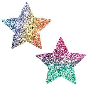 Neva Nude Super Sparkle Rock Kandi Multicolor Glitter Star Nipple Cover Pasties - Extreme Toyz Singapore - https://extremetoyz.com.sg - Sex Toys and Lingerie Online Store - Bondage Gear / Vibrators / Electrosex Toys / Wireless Remote Control Vibes / Sexy Lingerie and Role Play / BDSM / Dungeon Furnitures / Dildos and Strap Ons &nbsp;/ Anal and Prostate Massagers / Anal Douche and Cleaning Aide / Delay Sprays and Gels / Lubricants and more...