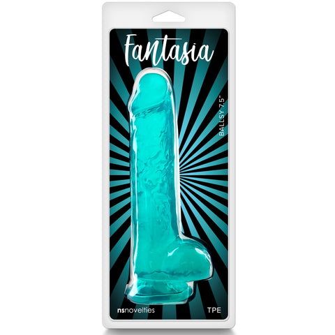 Fantasia Ballsy 7.5" Dildo - Teal