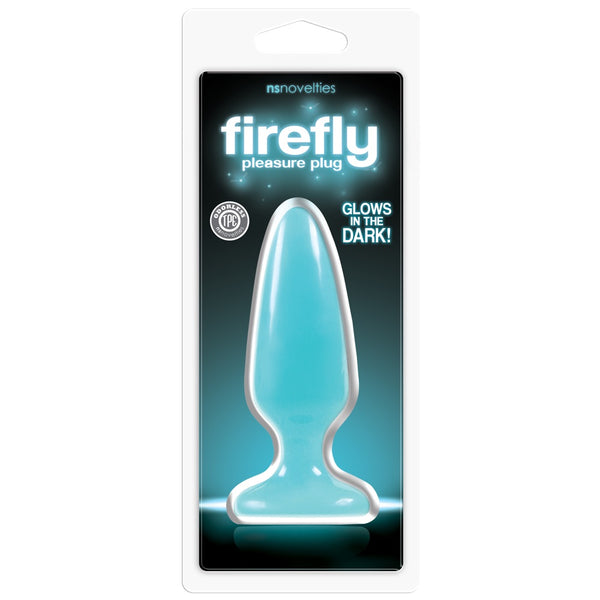 Firefly Glow-In-The-Dark Blue Pleasure Plug - Medium