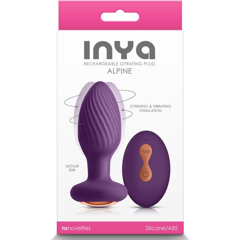 INYA Alpine Remote Controlled Rechargeable Gyrating Plug - Purple