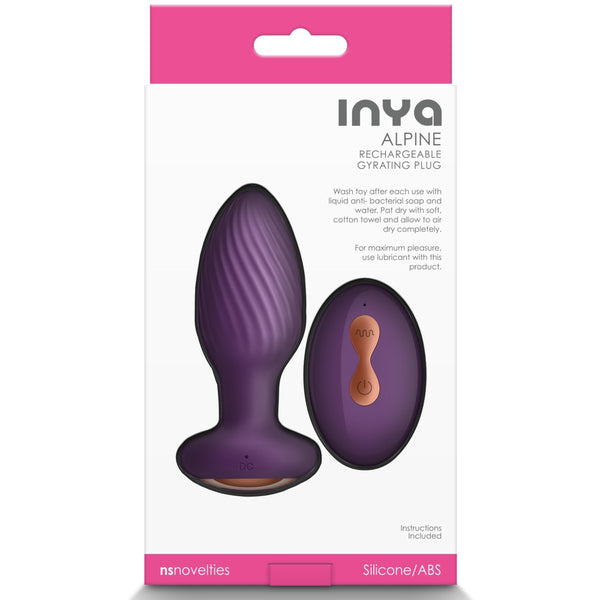 INYA Alpine Remote Controlled Rechargeable Gyrating Plug - Purple