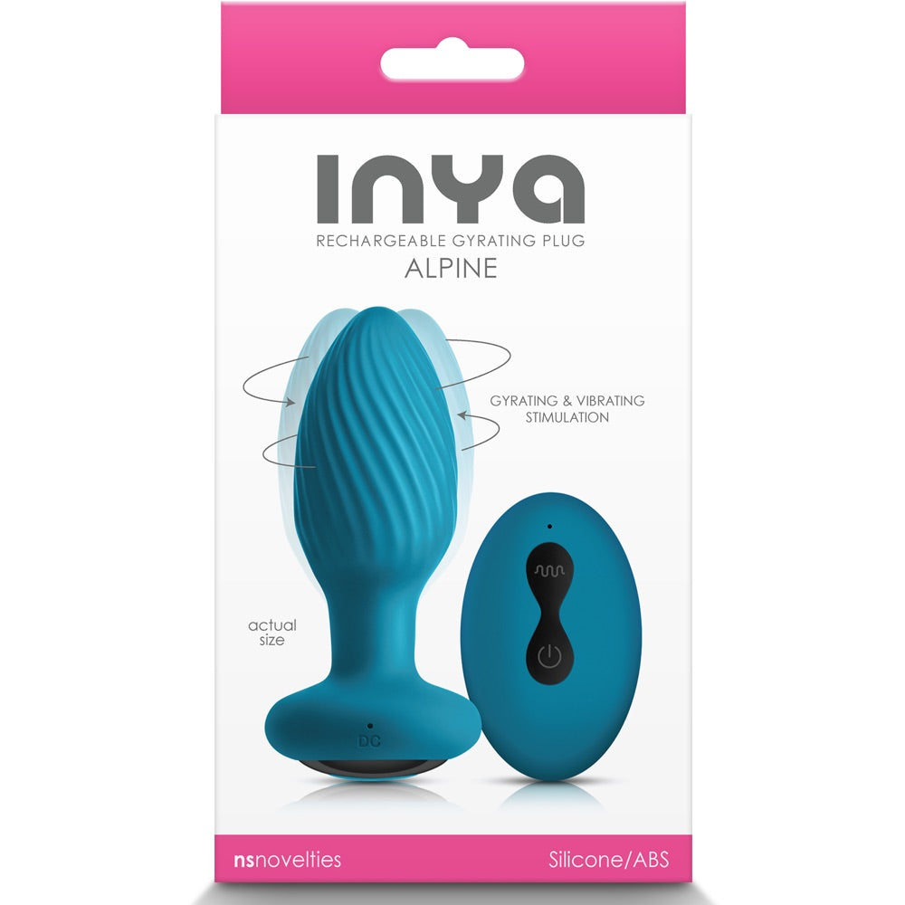 INYA Alpine Remote Controlled Rechargeable Gyrating Plug - Teal