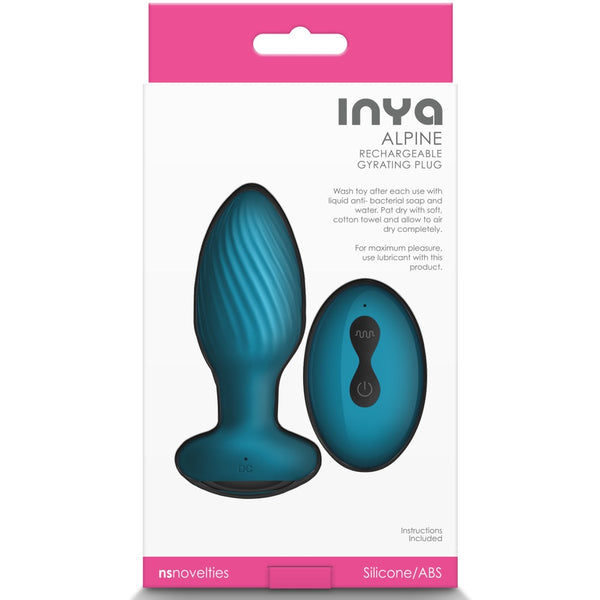 INYA Alpine Remote Controlled Rechargeable Gyrating Plug - Teal