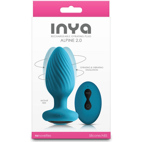 INYA Alpine 2.0 Remote Controlled Rechargeable Gyrating Plug - Teal