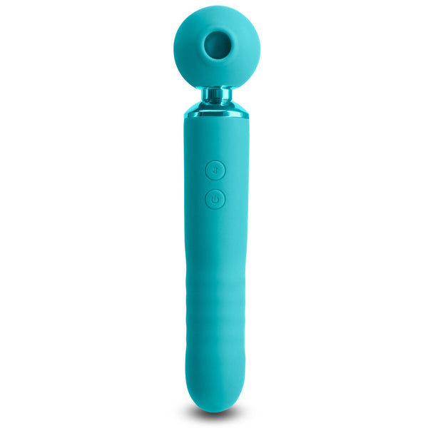 NS Novelties Revel Fae Thrusting & Air-Pulse Rechargeable Wand Vibrator - Teal - Extreme Toyz Singapore - https://extremetoyz.com.sg - Sex Toys and Lingerie Online Store - Bondage Gear / Vibrators / Electrosex Toys / Wireless Remote Control Vibes / Sexy Lingerie and Role Play / BDSM / Dungeon Furnitures / Dildos and Strap Ons &nbsp;/ Anal and Prostate Massagers / Anal Douche and Cleaning Aide / Delay Sprays and Gels / Lubricants and more...