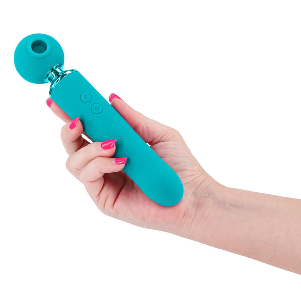 NS Novelties Revel Fae Thrusting & Air-Pulse Rechargeable Wand Vibrator - Teal - Extreme Toyz Singapore - https://extremetoyz.com.sg - Sex Toys and Lingerie Online Store - Bondage Gear / Vibrators / Electrosex Toys / Wireless Remote Control Vibes / Sexy Lingerie and Role Play / BDSM / Dungeon Furnitures / Dildos and Strap Ons &nbsp;/ Anal and Prostate Massagers / Anal Douche and Cleaning Aide / Delay Sprays and Gels / Lubricants and more...