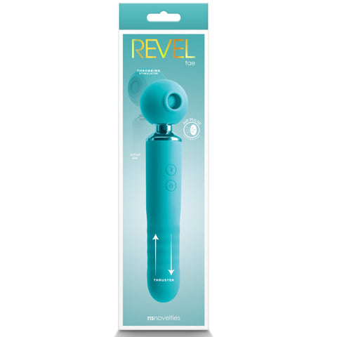 NS Novelties Revel Fae Thrusting & Air-Pulse Rechargeable Wand Vibrator - Teal - Extreme Toyz Singapore - https://extremetoyz.com.sg - Sex Toys and Lingerie Online Store - Bondage Gear / Vibrators / Electrosex Toys / Wireless Remote Control Vibes / Sexy Lingerie and Role Play / BDSM / Dungeon Furnitures / Dildos and Strap Ons &nbsp;/ Anal and Prostate Massagers / Anal Douche and Cleaning Aide / Delay Sprays and Gels / Lubricants and more...