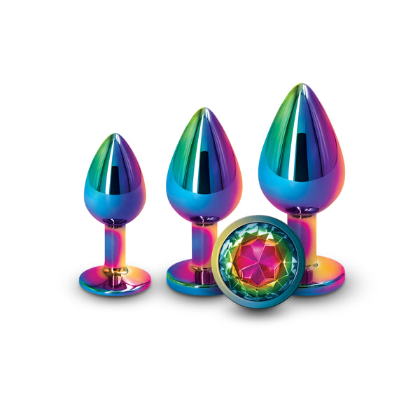 Rear Assets Trainer Kit 3 Piece Aluminum Butt Plugs - Rainbow